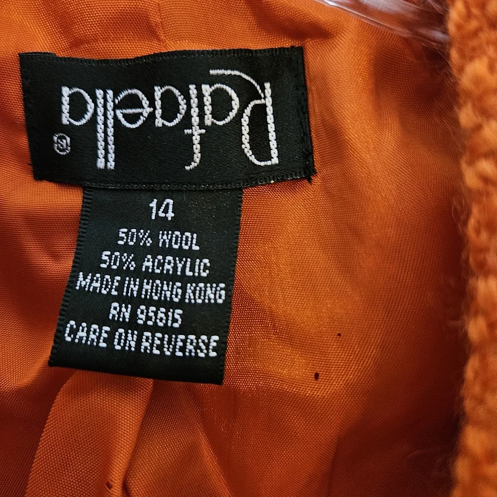 RAFAELLA WOMEN BEAUTIFUL WOOL TANGERINE JACKET SIZE 14 - Picture 9 of 12